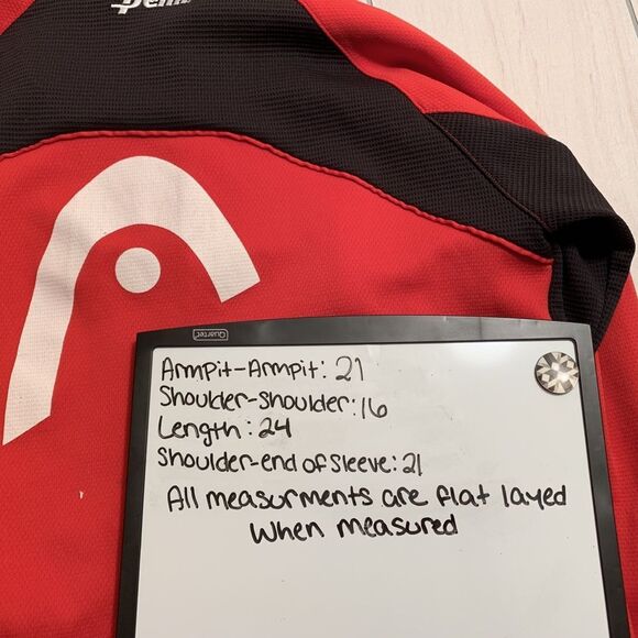 men S head athletic half zip sweatshirt red black - Picture 7 of 7